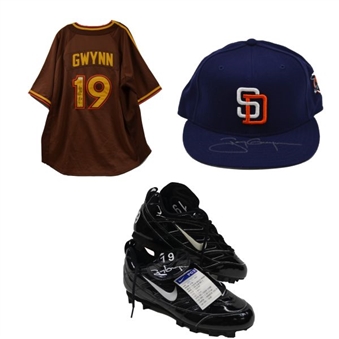 Tony Gwynn Signed Jersey, Hat and Cleats